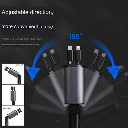 4 in 1 Retractable Fast Car Charger