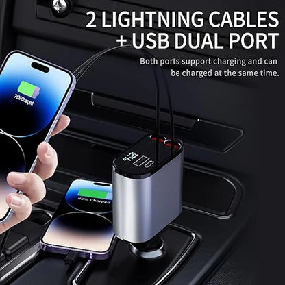 4 in 1 Retractable Fast Car Charger