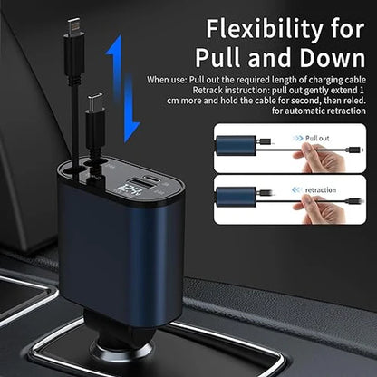 4 in 1 Retractable Fast Car Charger